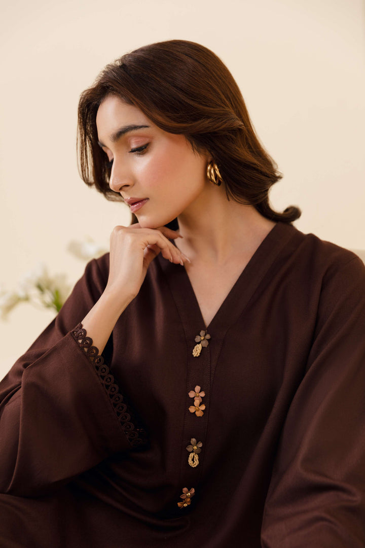 Manara by Maria Pret Wardrobe Embroidered 2 Piece Brown Dhanak Velora - Winter Collection