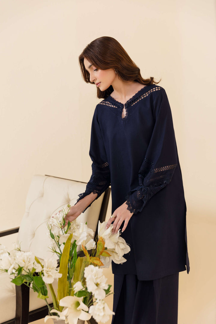 Manara by Maria Pret Wardrobe Embroidered 2 Piece Blue Karandi Midnora - Winter Collection