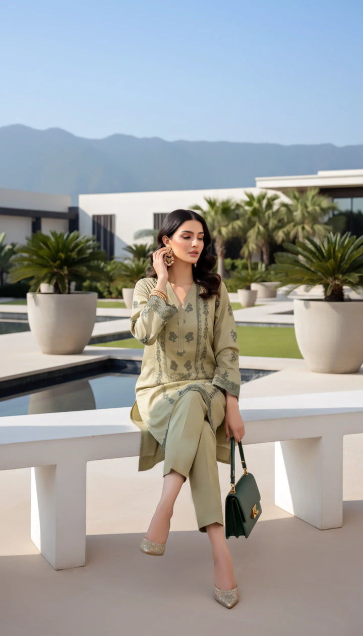 Lakhany Pret Embroidered Cotton Net 2 Piece Suit LSM-4050