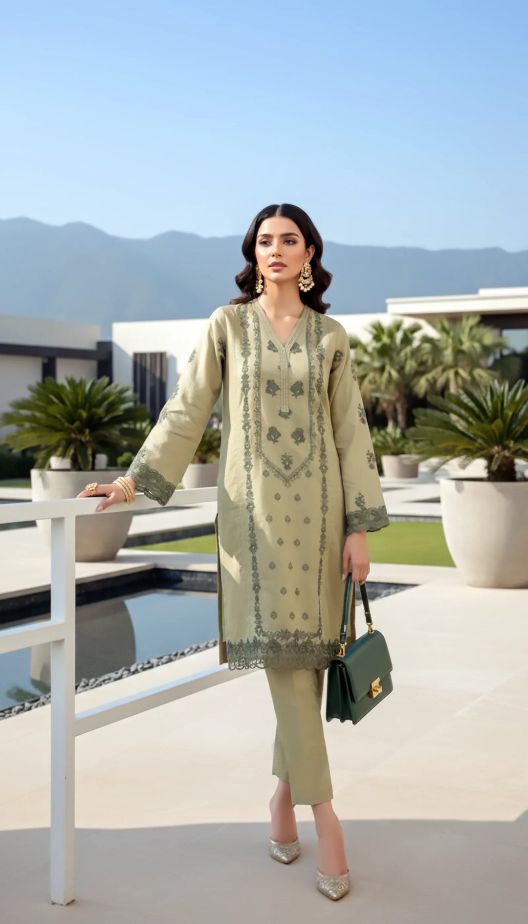 Lakhany Pret Embroidered Cotton Net 2 Piece Suit LSM-4050