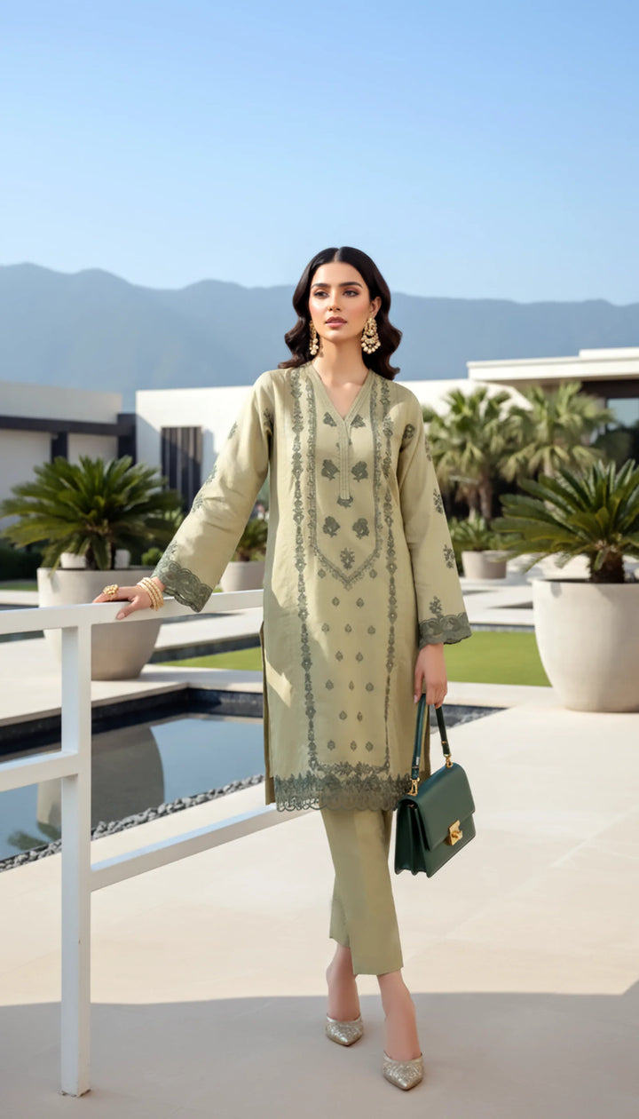 Lakhany Pret Embroidered Cotton Net 2 Piece Suit LSM-4050