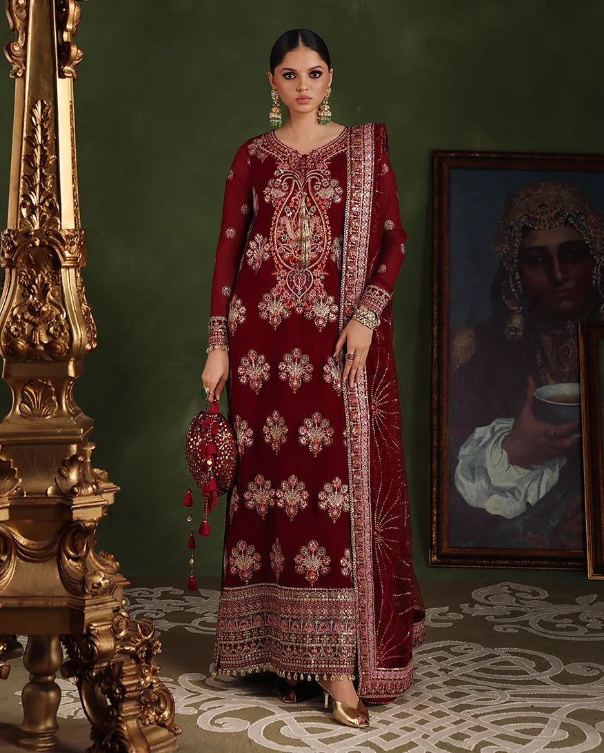 Royale Eternel by Roheenaz Unstitched Embroidered Chiffon 3 Piece Suit RN26URE Imperial Grace RUNCH260101 - Wedding Collection