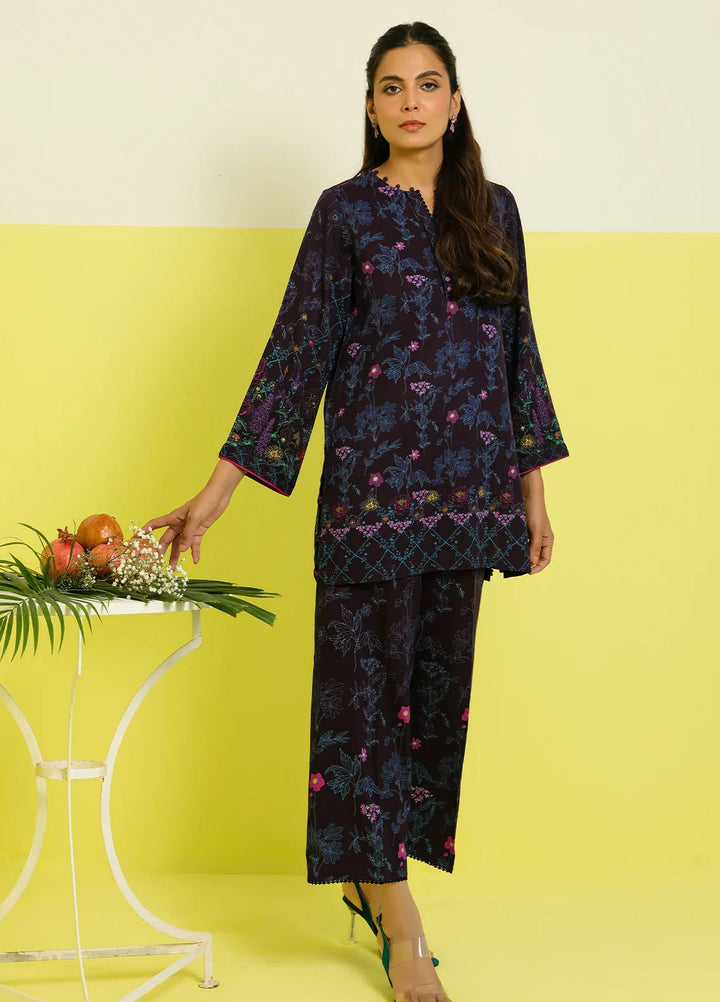 Elara by Sahar Embroidered Marina Twill Suits Unstitched 2 Piece SHR25EP Iris Charm - Winter Collection