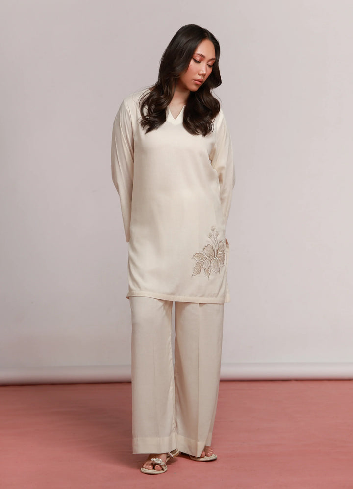 House of Meem RTW Solids Linen 2 Piece Suit Ivory Casual Collection