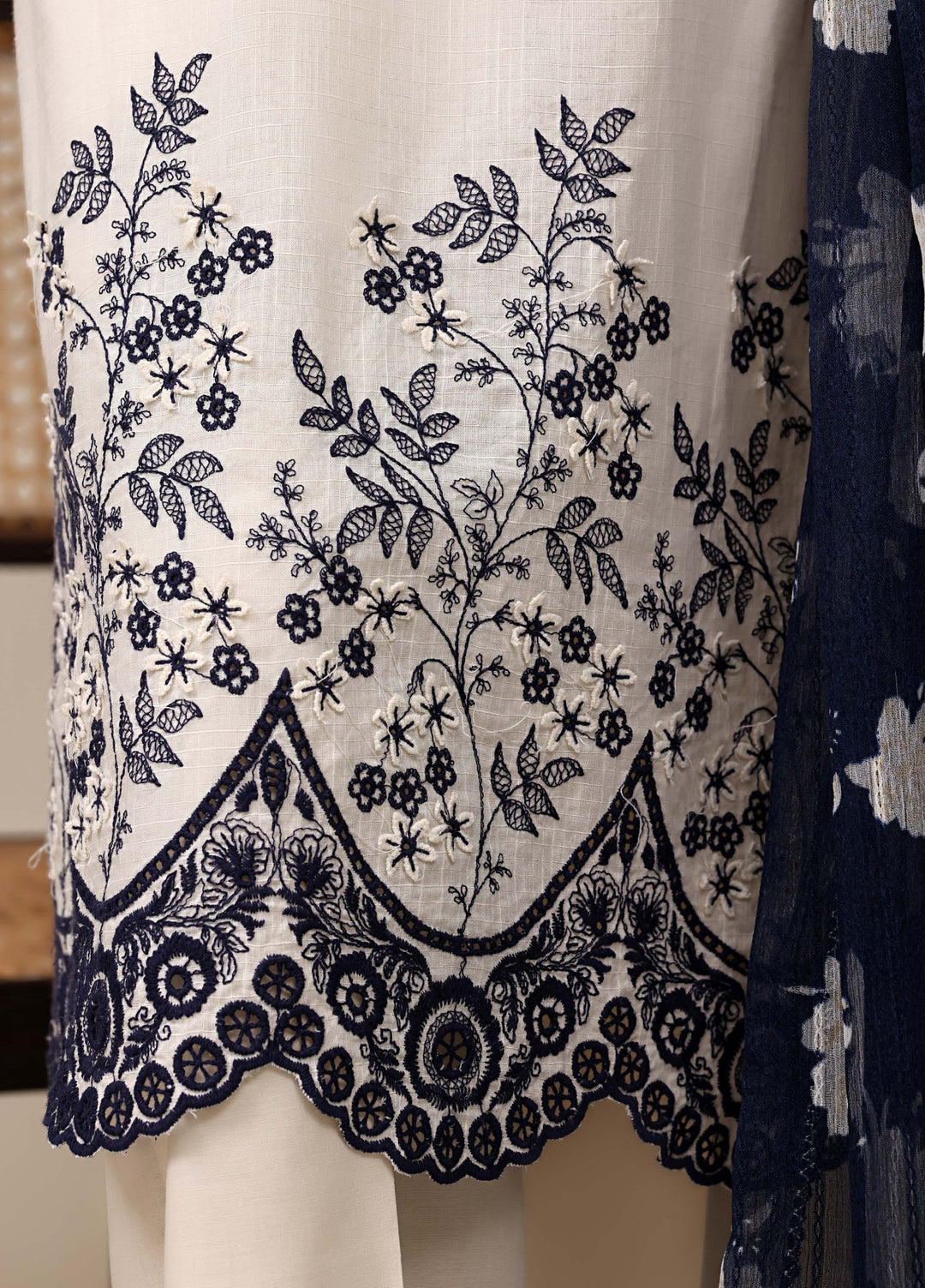 HZ Textiles RTW Chikankari Lawn 3 Piece Suit HZ26PCL IVORY SBE-3P-071 - Casual Collection