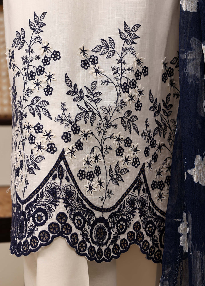HZ Textiles RTW Chikankari Lawn 3 Piece Suit HZ26PCL IVORY SBE-3P-071 - Casual Collection