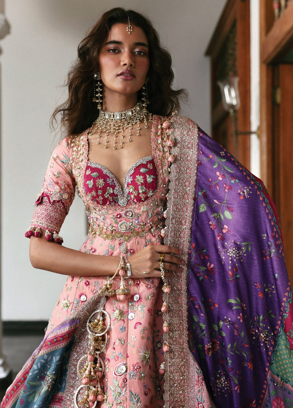 Jardin D Amour by Republic WomensWear Unstitched Embroidered Boski Silk 3 Piece Suit RW26UJA JOLIE FLEUR WU-01 - Wedding Collection