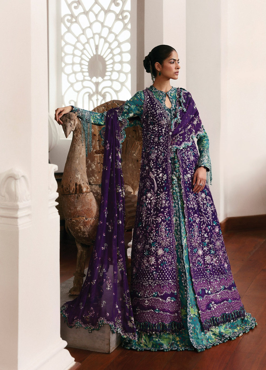 Jardin D Amour by Republic WomensWear Unstitched Embroidered Raw Silk 3 Piece Suit RW26UJA FLEUR DE SOIE WU-07 - Wedding Collection