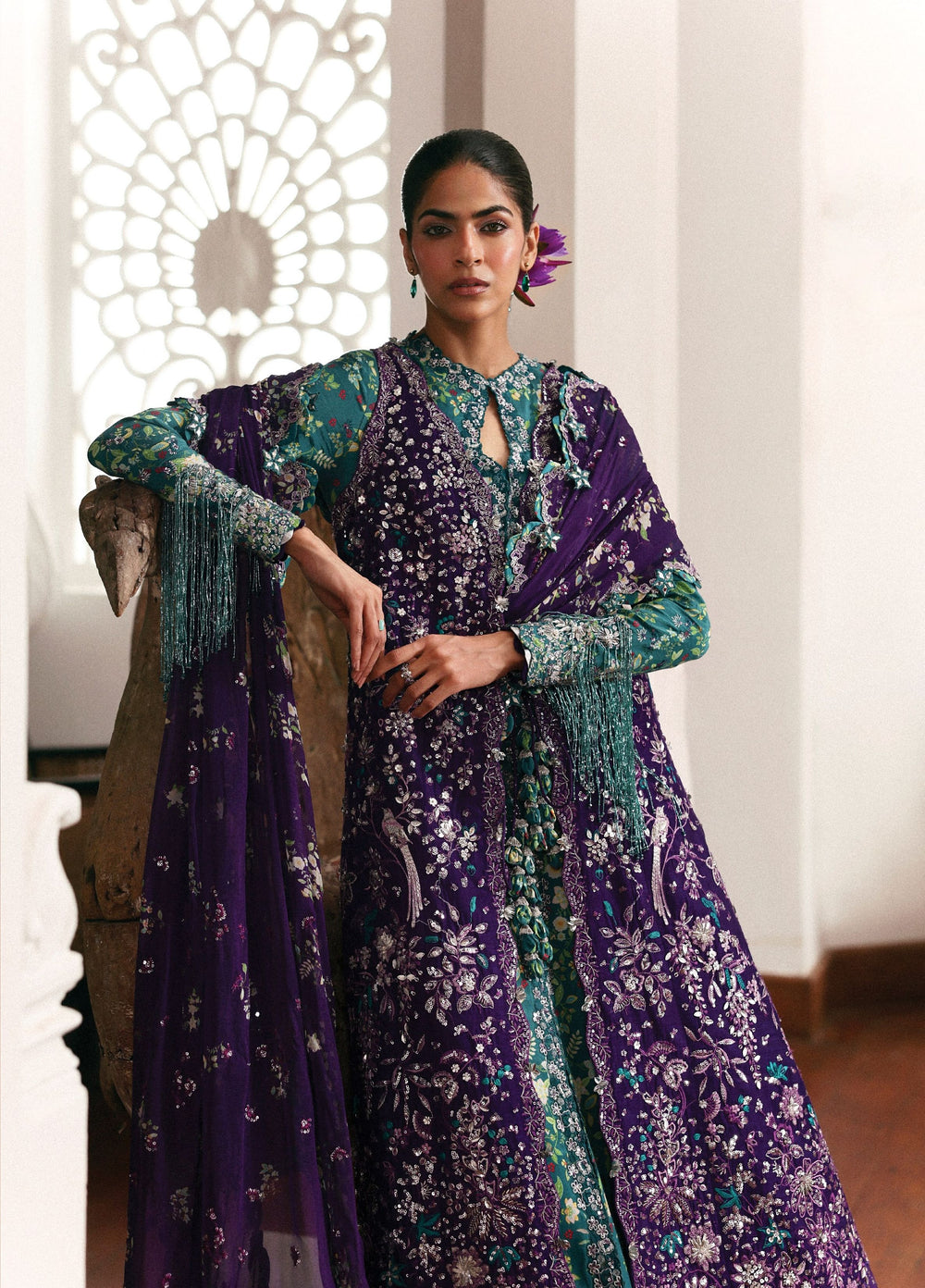 Jardin D Amour by Republic WomensWear Unstitched Embroidered Raw Silk 3 Piece Suit RW26UJA FLEUR DE SOIE WU-07 - Wedding Collection