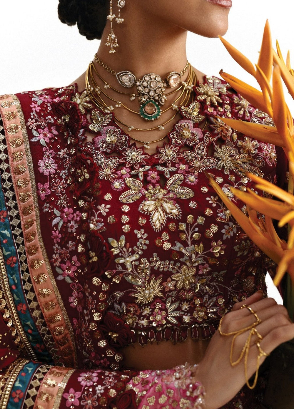 Jardin D Amour by Republic WomensWear Unstitched Embroidered Raw Silk 3 Piece Suit RW26UJA ROSE ETERNELLE WU-08 - Wedding Collection