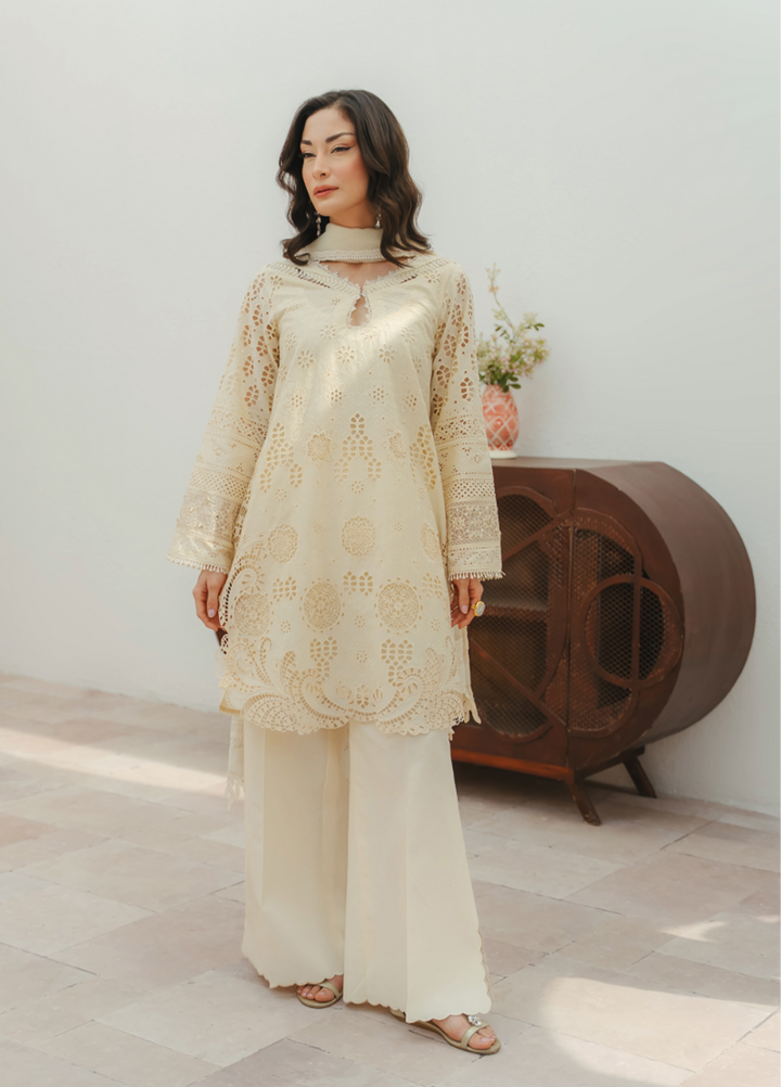 Manara by Maria RTW Embroidered Schiffli 3 Piece Suit MN26RF Jasmine M-01 - Festive Collection