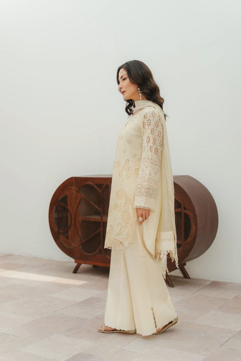 Manara by Maria Embroidered Chikankari 3 Piece Suit JASMINE - Festive Collection