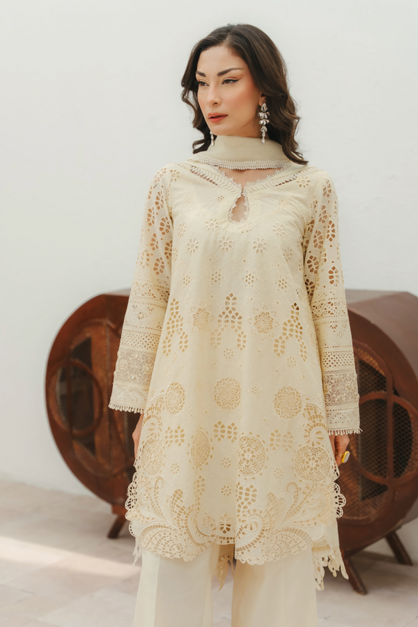 Manara by Maria Embroidered Chikankari 3 Piece Suit JASMINE - Festive Collection