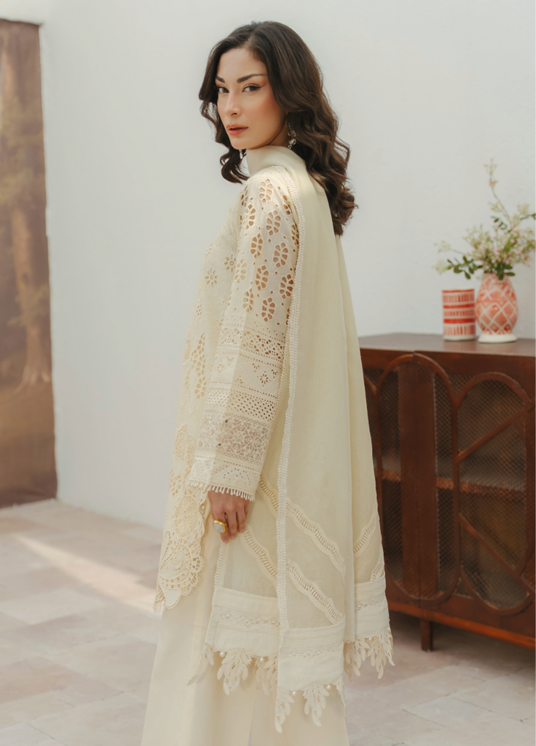 Manara by Maria RTW Embroidered Schiffli 3 Piece Suit MN26RF Jasmine M-01 - Festive Collection