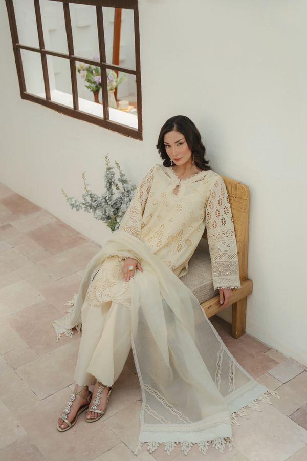 Manara by Maria Embroidered Chikankari 3 Piece Suit JASMINE - Festive Collection