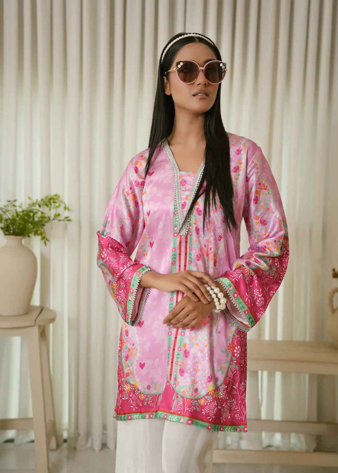 Karashe Women Pret Printed Shamooz 2 Piece Suit Rose Tinted Day - Summer Collection