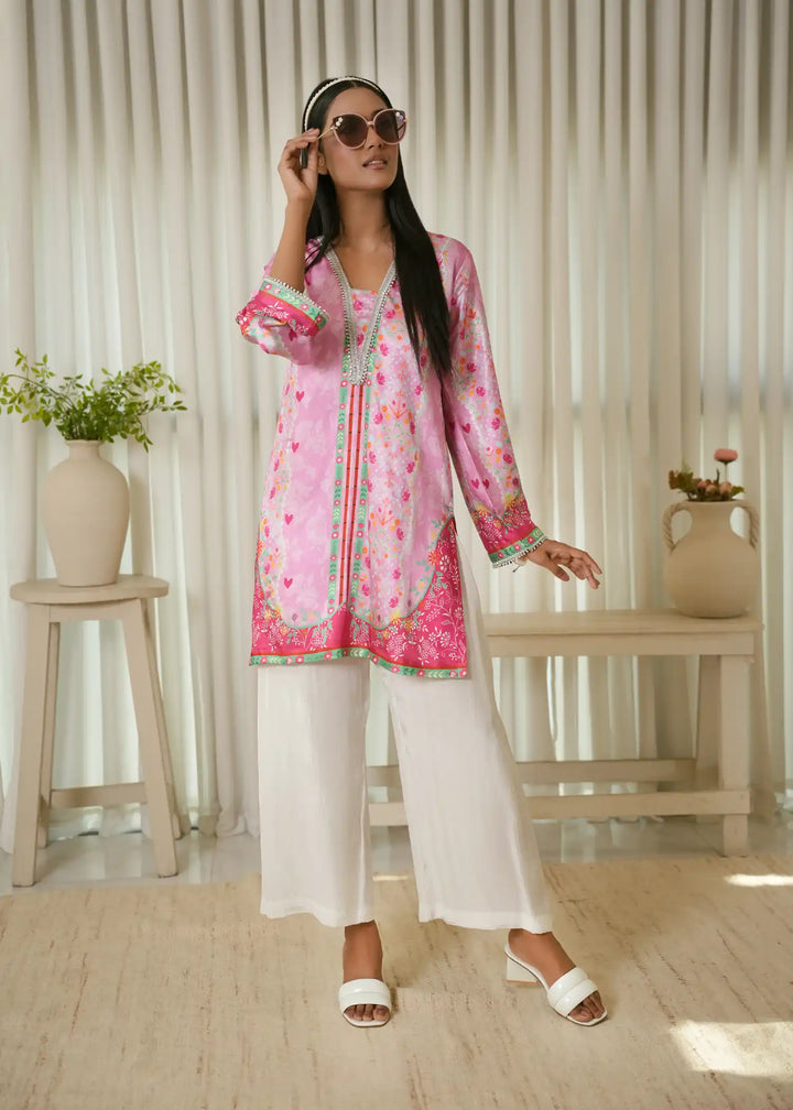 Karashe Women Pret Printed Shamooz 2 Piece Suit Rose Tinted Day - Summer Collection