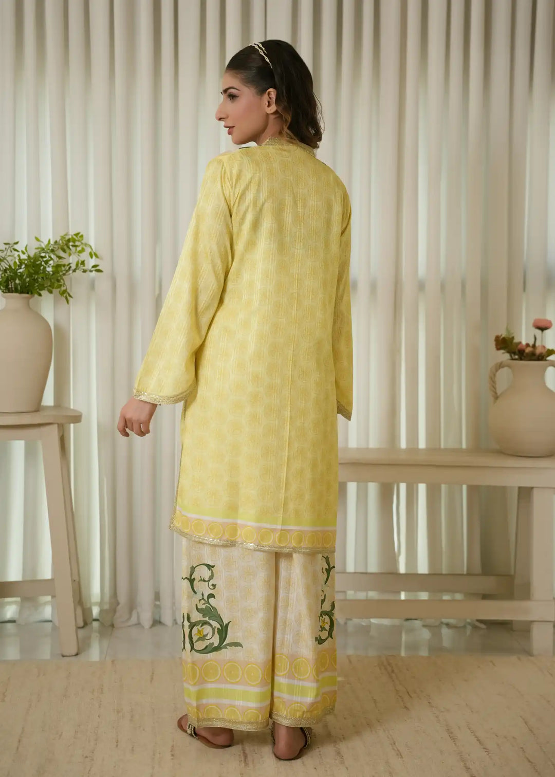 Karashe Women Pret Printed Blended Lawn Co-Ord Sets Lemon Zest - Summer Collection