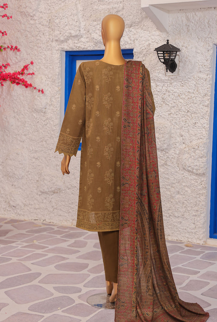 Cross Hatch by Hz Textiles Unstitched Khaddar 3 Piece Embroidered KCE-3084 - Winter Collection