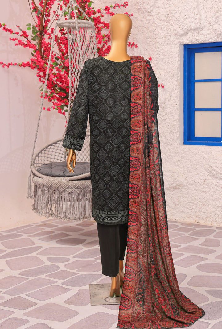 Cross Hatch by Hz Textiles Unstitched Khaddar 3 Piece Embroidered KCE-3086 - Winter Collection