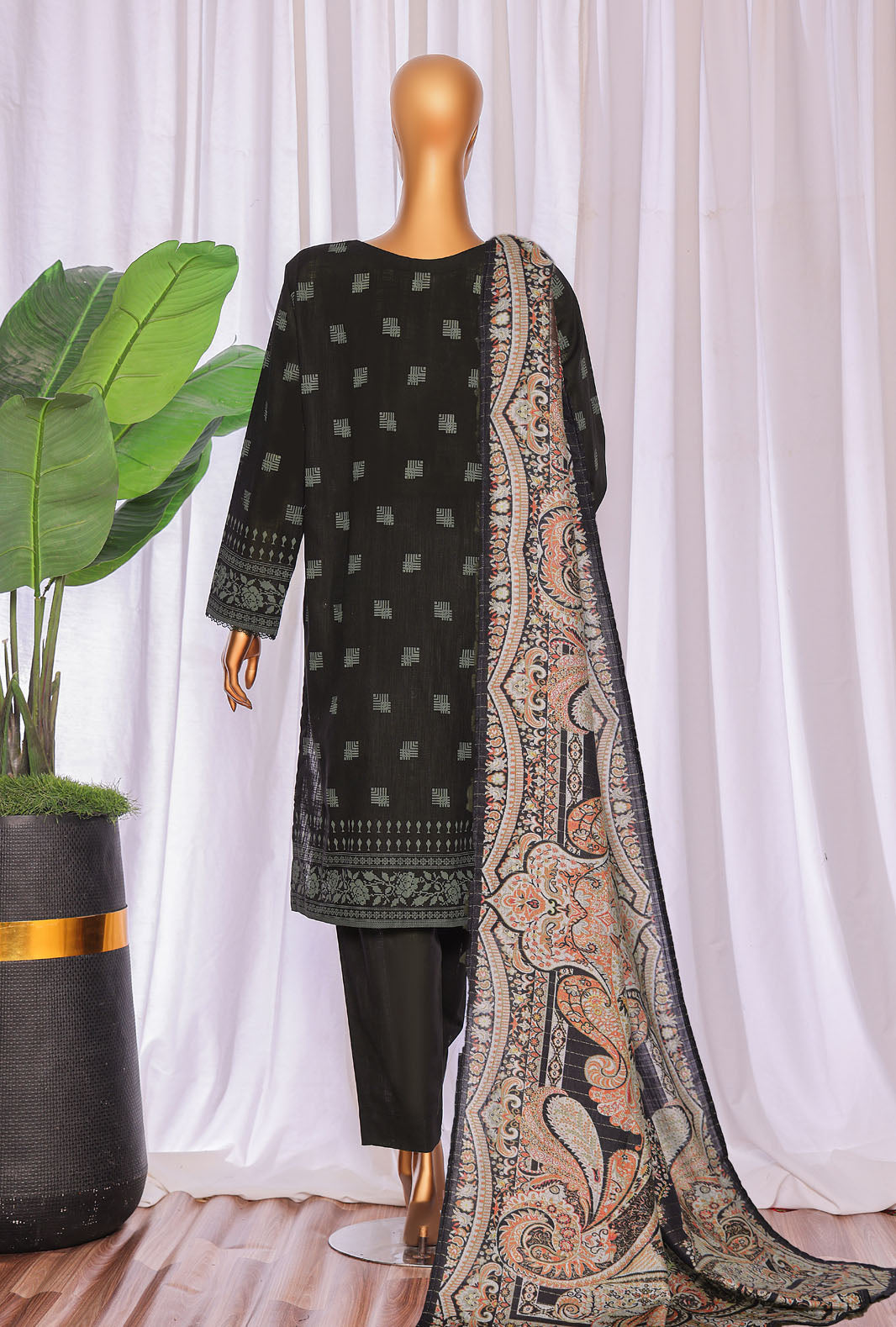 Cross Hatch by Hz Textiles Unstitched Khaddar 3 Piece Embroidered KCE-3088 - Winter Collection