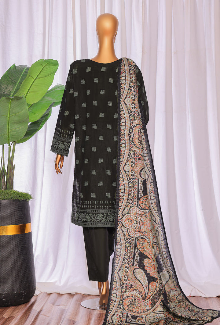 Cross Hatch by Hz Textiles Unstitched Khaddar 3 Piece Embroidered KCE-3088 - Winter Collection