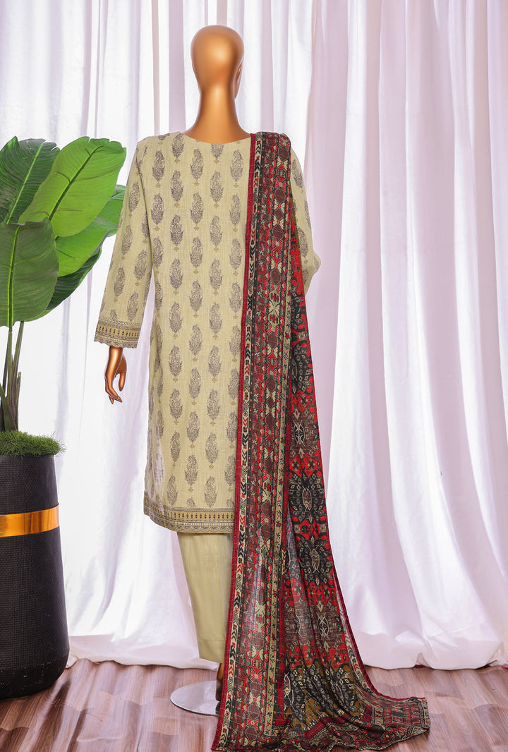 Cross Hatch by Hz Textiles Unstitched Khaddar 3 Piece Embroidered KCE-3089 - Winter Collection