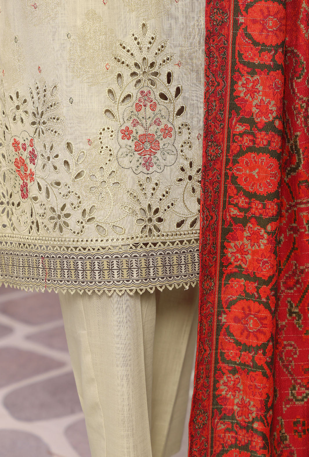 Cross Hatch by Hz Textiles Unstitched Khaddar 3 Piece Embroidered KCE-3090 - Winter Collection