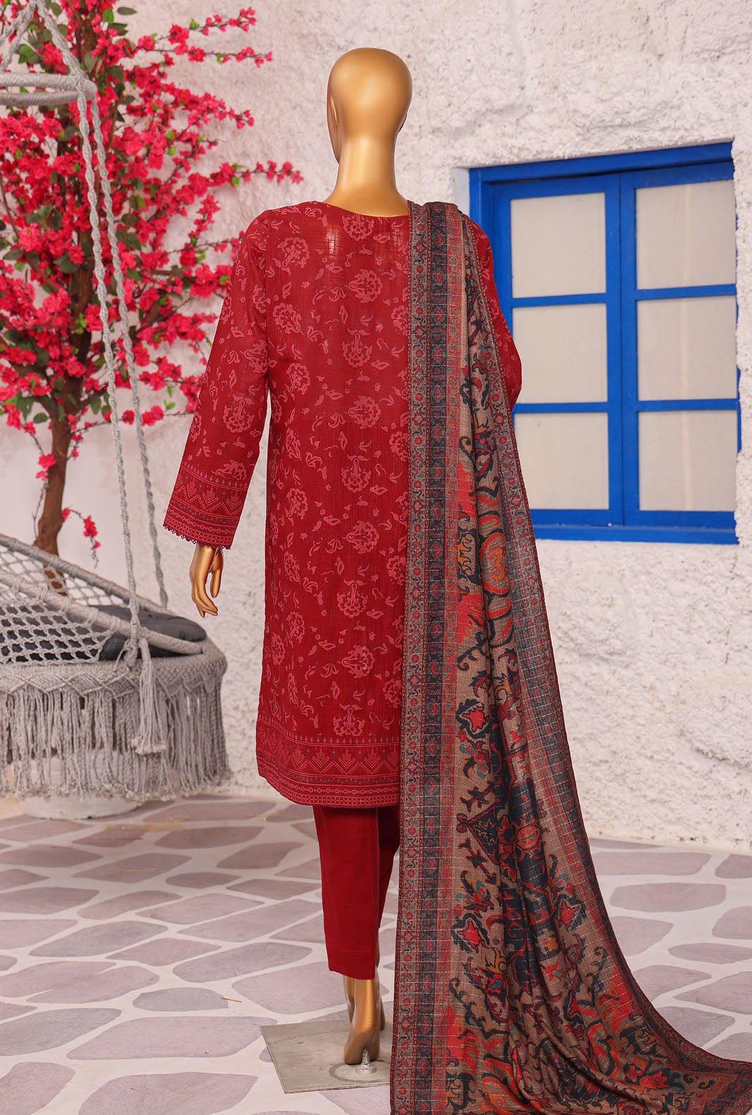 Cross Hatch by Hz Textiles Unstitched Khaddar 3 Piece Embroidered KCE-3092 - Winter Collection
