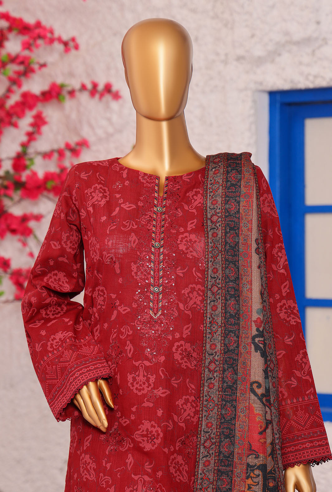 Cross Hatch by Hz Textiles Unstitched Khaddar 3 Piece Embroidered KCE-3092 - Winter Collection