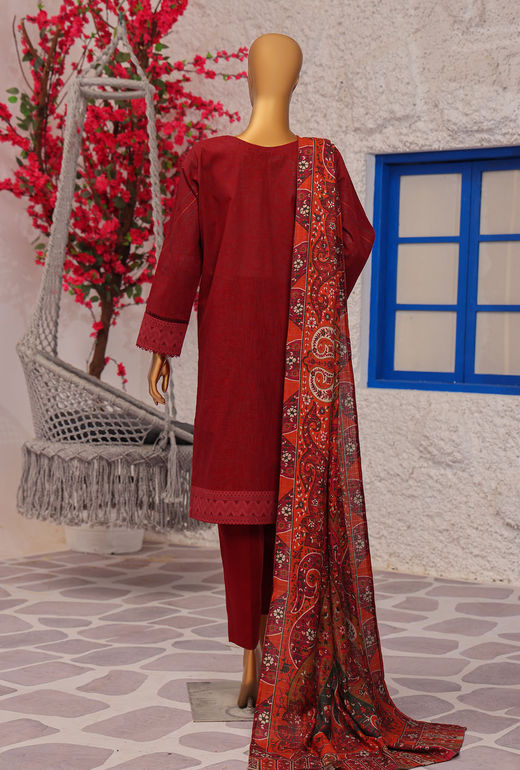 Cross Hatch by Hz Textiles Unstitched Khaddar 3 Piece Embroidered KCE-3093 - Winter Collection