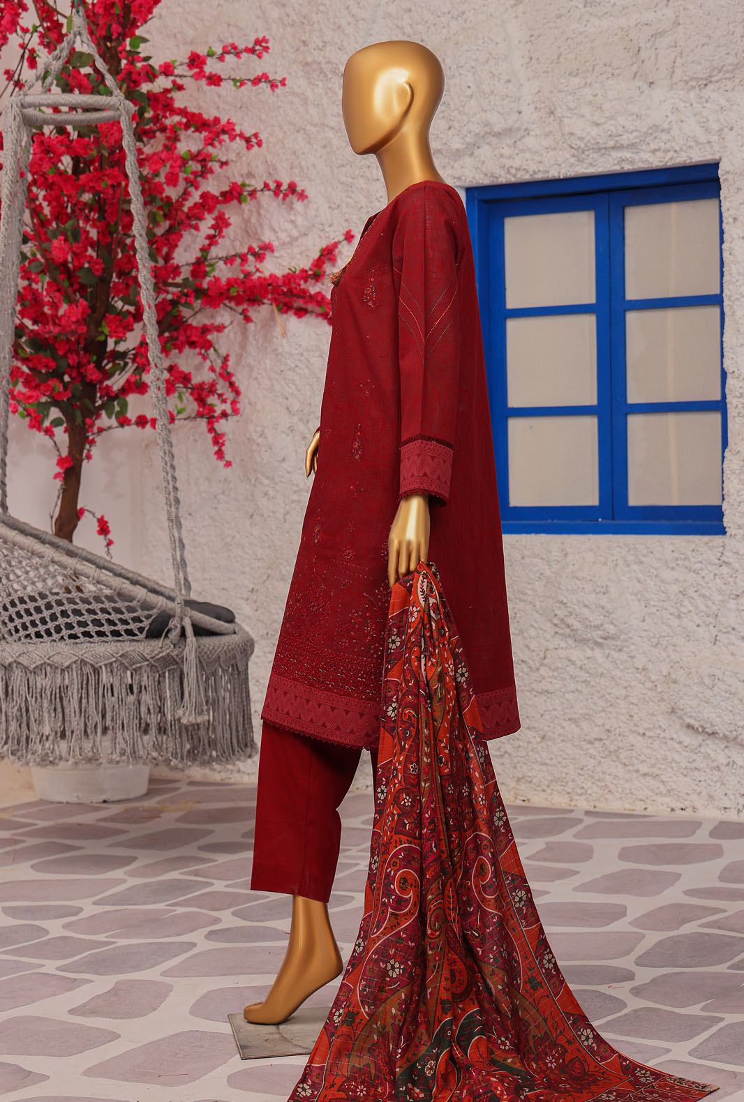 Cross Hatch by Hz Textiles Unstitched Khaddar 3 Piece Embroidered KCE-3093 - Winter Collection