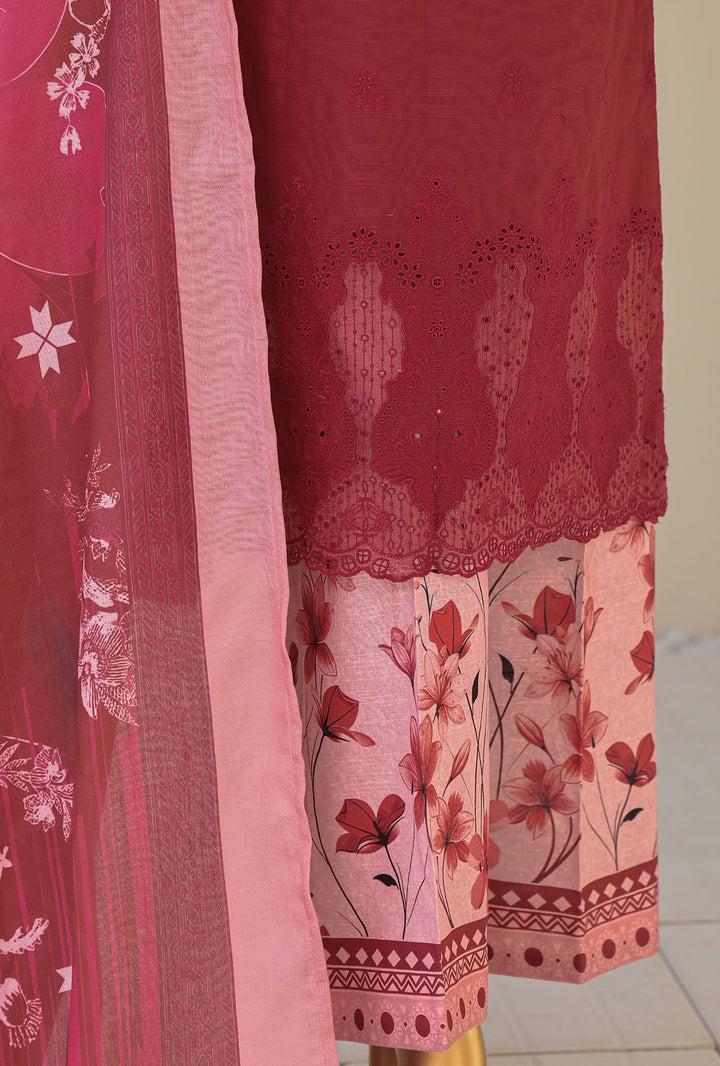 Hz Textiles Unstitched Khaddar Embroidered Suit With Pashmina Shawl 3 Piece KCP-04 - Winter Collection