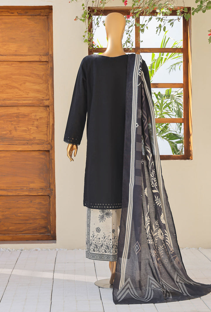 Hz Textiles Unstitched Khaddar Embroidered Suit With Pashmina Shawl 3 Piece KCP-08 - Winter Collection