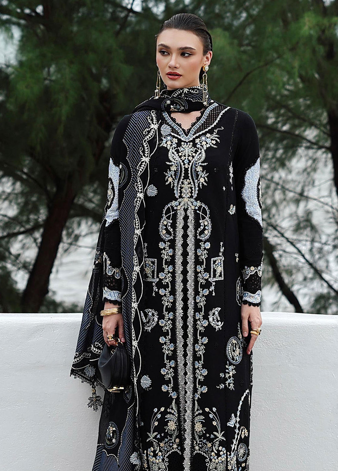 Q Line by Qalamkar Embroidered Linen Suits Unstitched 3 Piece QLM25QW KL-09 Zyra - Winter Collection