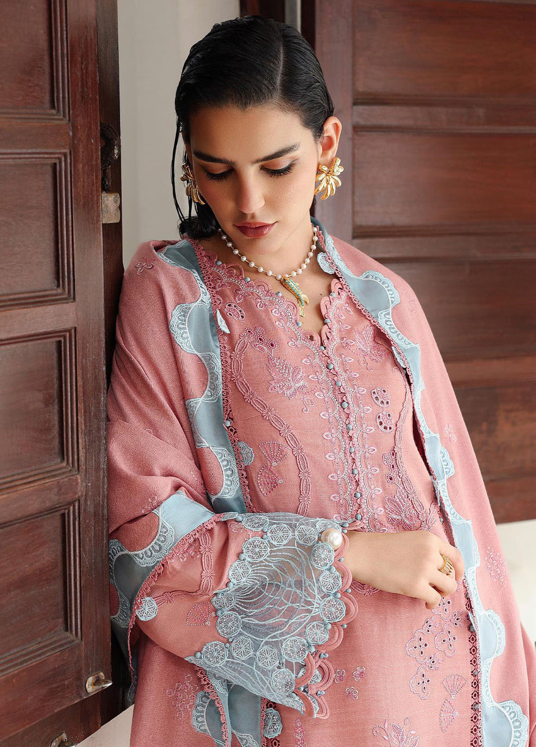 Q Line by Qalamkar Embroidered Linen Suits Unstitched 3 Piece QLM25QW KL-10 Faye - Winter Collection