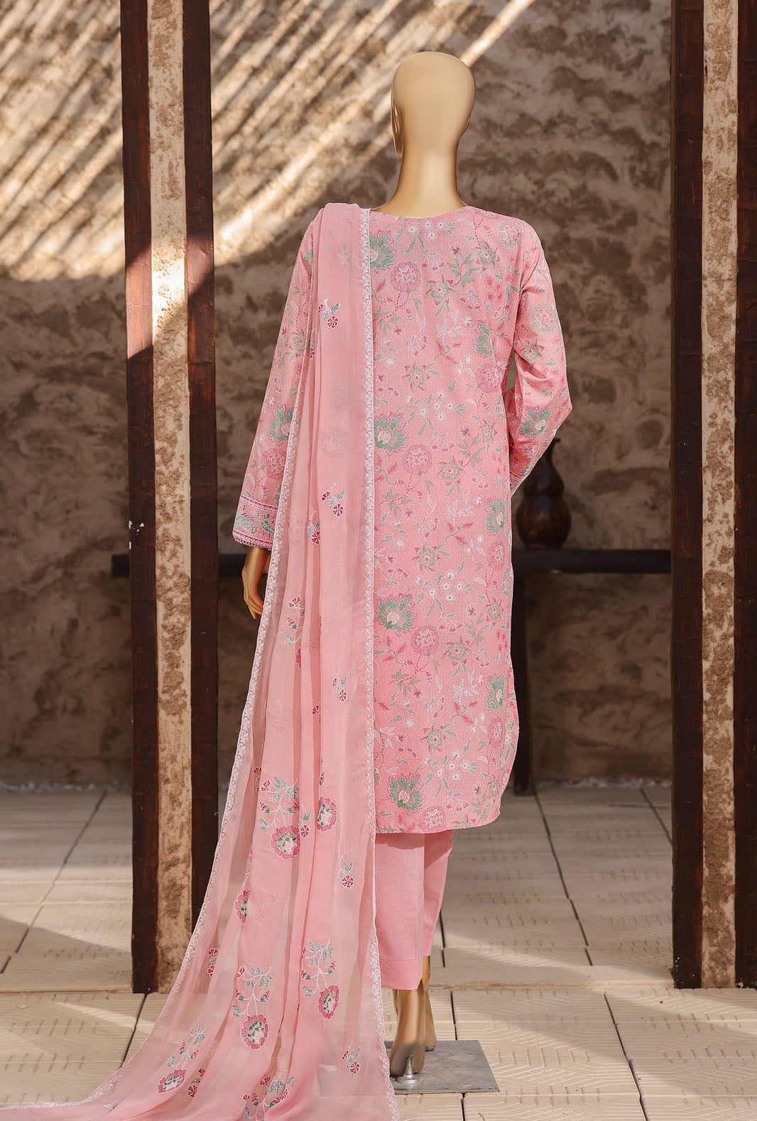 Libas e Khas by HZ Textiles Unstitched Embroidered Lawn Karandi 3 Piece Suit KPP - 7026 - Summer Collection