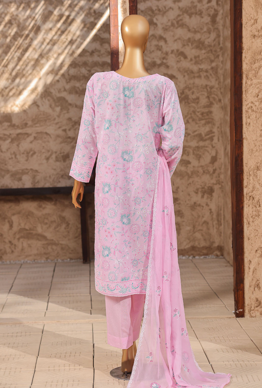 Libas e Khas by HZ Textiles Unstitched Embroidered Lawn Karandi 3 Piece Suit KPP - 7022 - Summer Collection