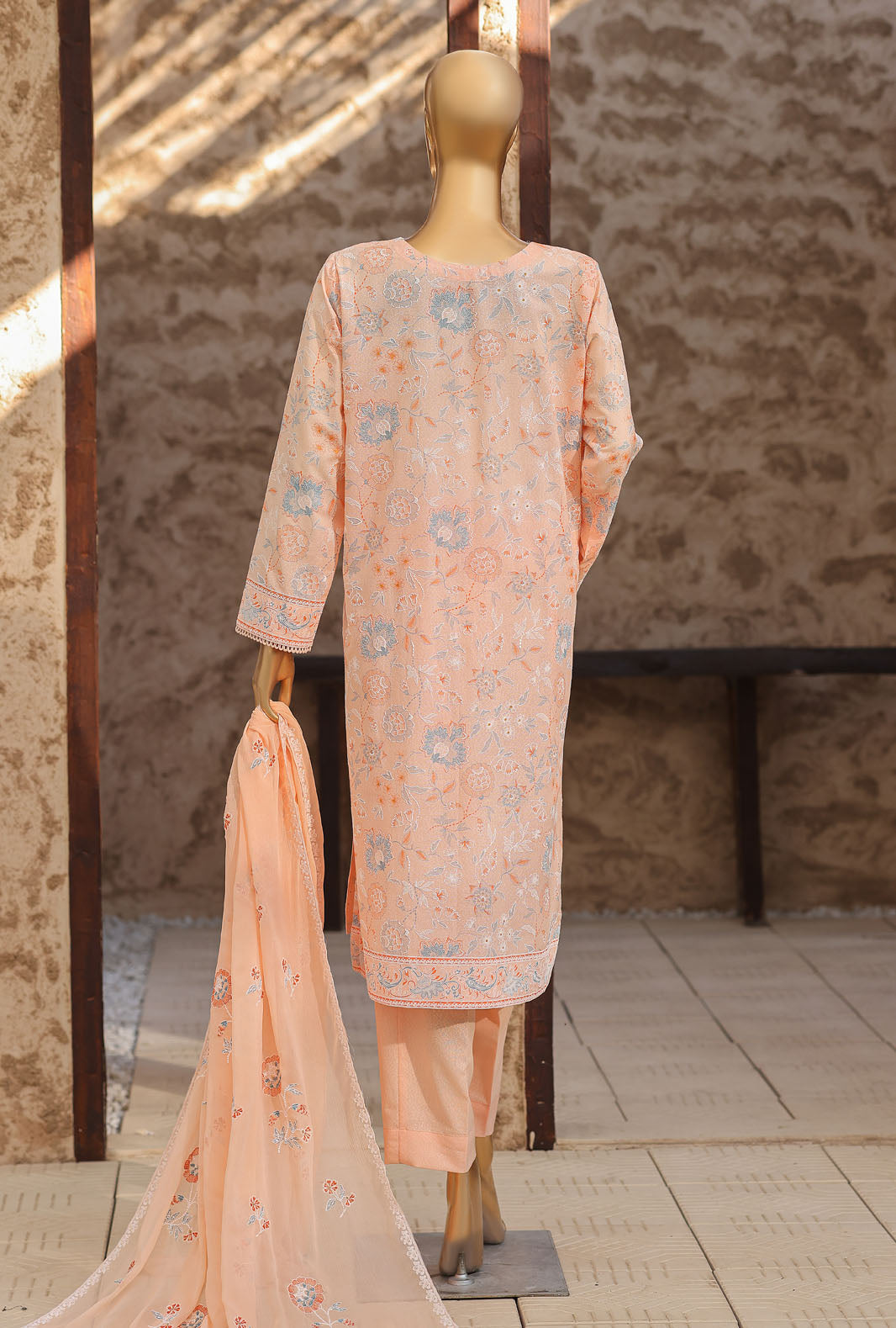 Libas e Khas by HZ Textiles Unstitched Embroidered Lawn Karandi 3 Piece Suit KPP - 7023 - Summer Collection
