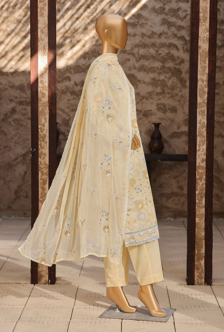 Libas e Khas by HZ Textiles Unstitched Embroidered Lawn Karandi 3 Piece Suit KPP - 7027 - Summer Collection