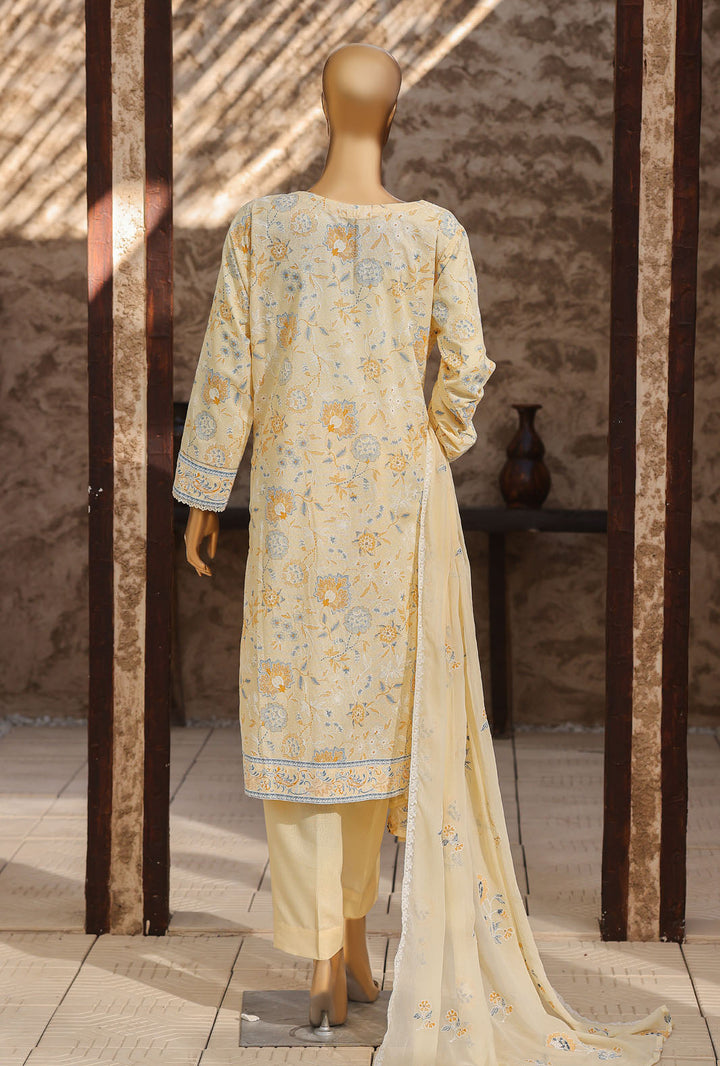 Libas e Khas by HZ Textiles Unstitched Embroidered Lawn Karandi 3 Piece Suit KPP - 7027 - Summer Collection