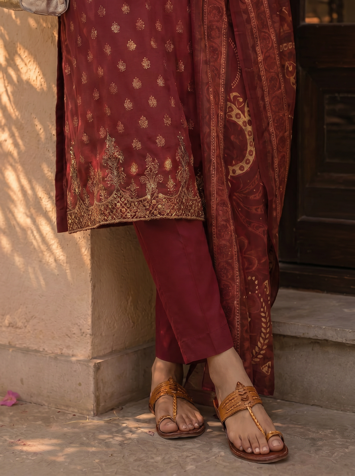 Block and Bloom by HZ Textiles RTW Embroidered Cotton 3 Piece Suit HZ26PCB SBE-004-3P - Casual Collection