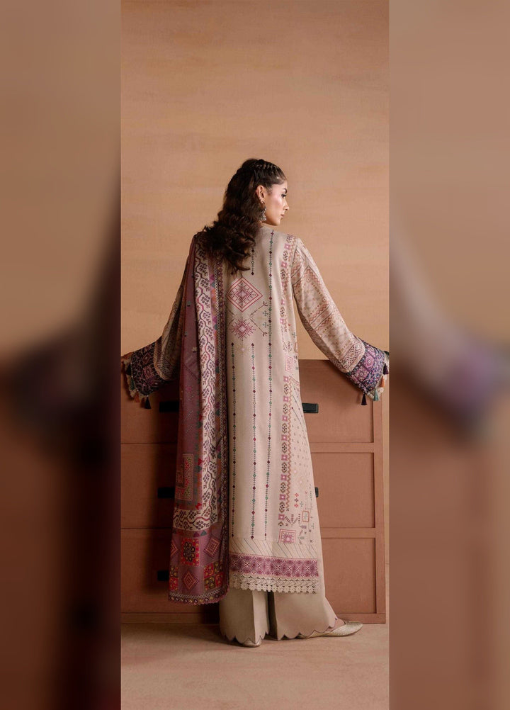 One Nation by Florent Unstitched Embroidered Viscose 3 Piece Suit FL26UON Khaaki - Casual Collection