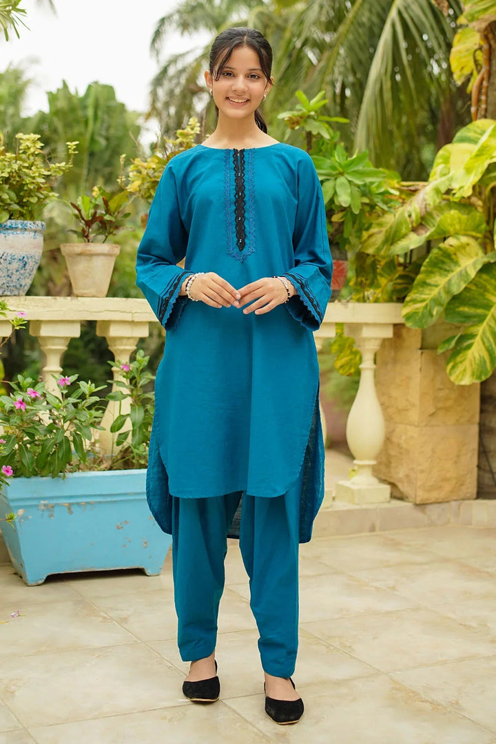 Ochre RTW Embroidered Girls 2 Piece Khaddar Embellished SC-39 - Winter Collection