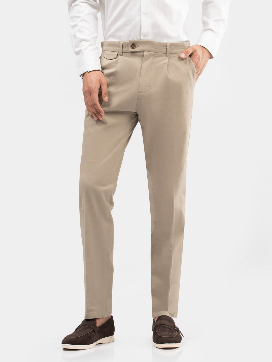 Brumano Mens Pants RTW Solids Cotton Khaki Chino Casual Collection