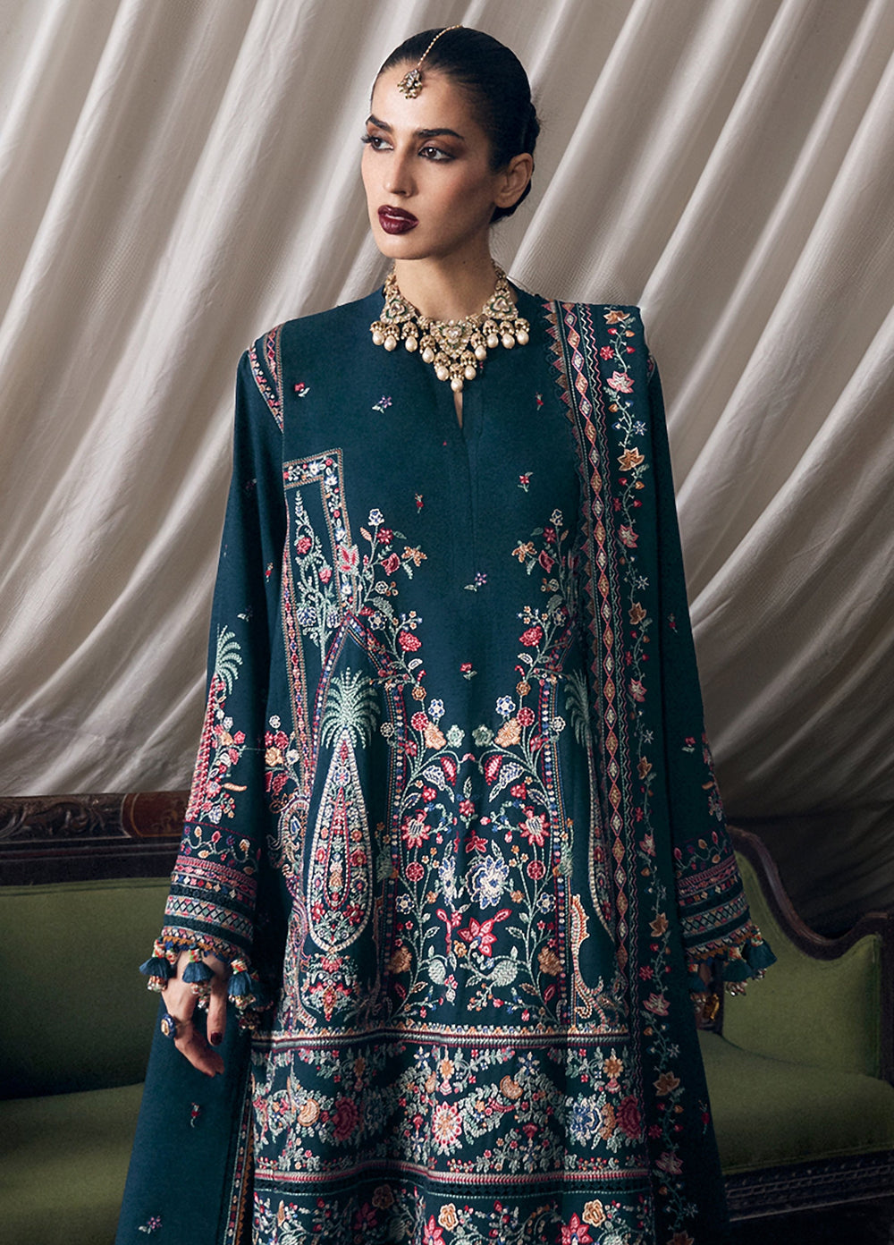 Radha Kishan by Hussain Rehar Unstitched Embroidered Karandi 3 Piece Suit BARKHA - Winter Collection