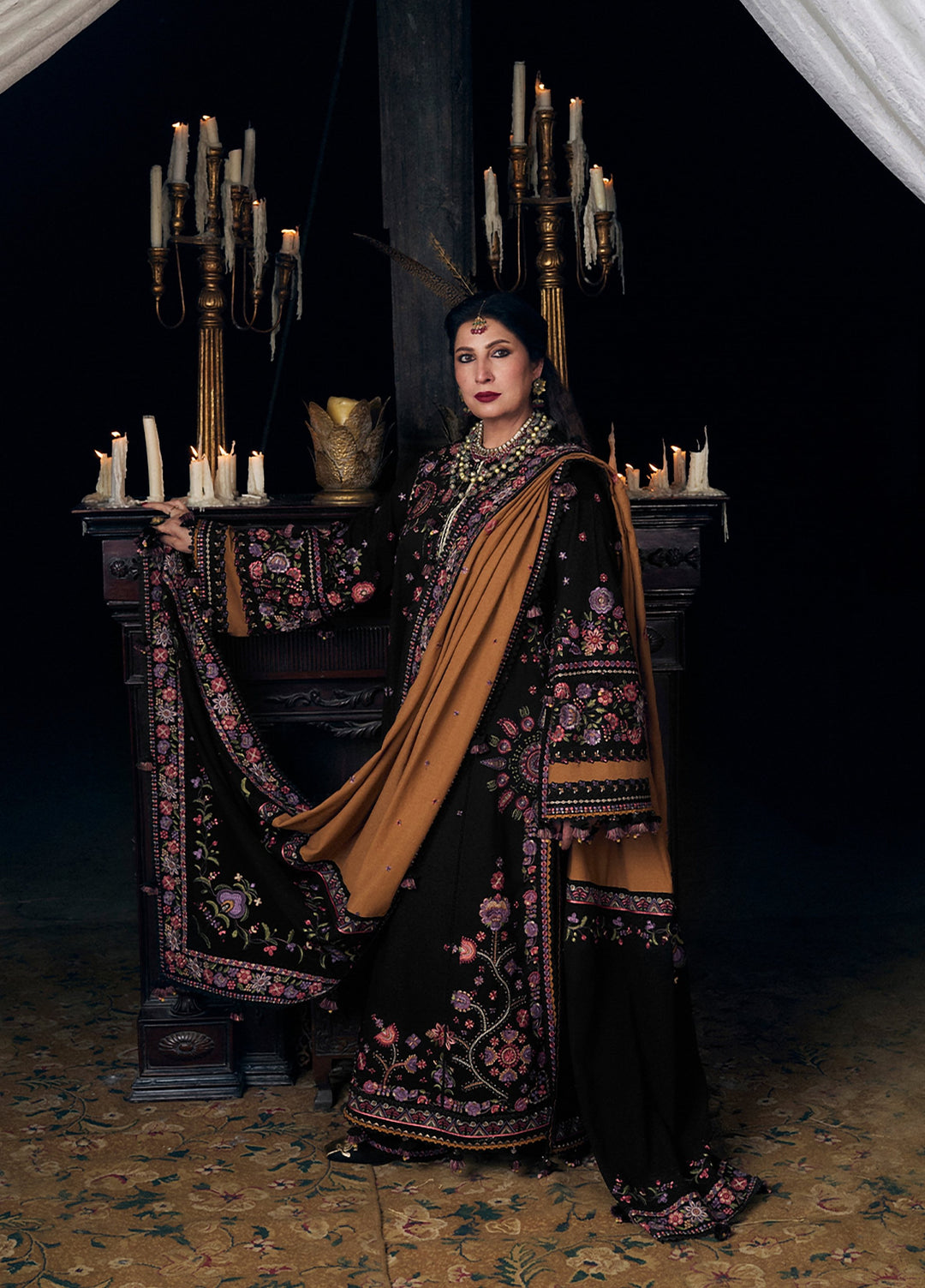 Radha Kishan by Hussain Rehar Unstitched Embroidered Karandi 3 Piece Suit JAHANARA - Winter Collection