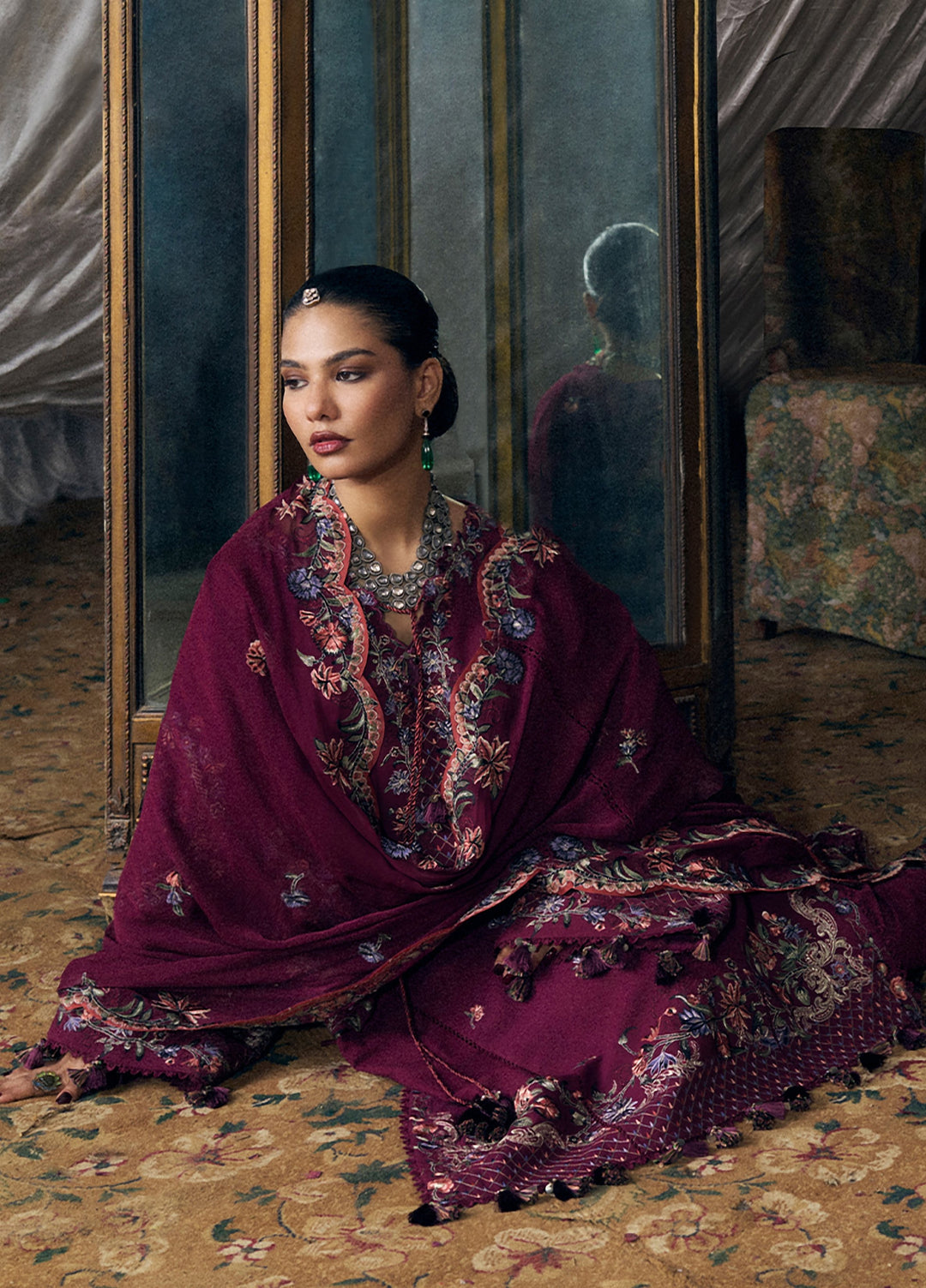 Radha Kishan by Hussain Rehar Unstitched Embroidered Karandi 3 Piece Suit JUHI - Winter Collection