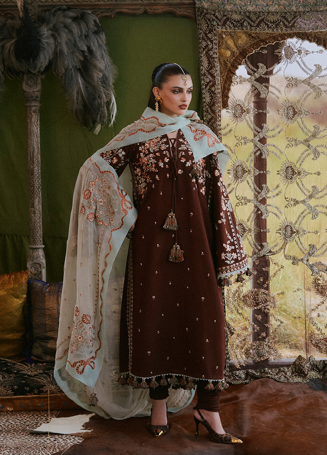 Radha Kishan by Hussain Rehar Unstitched Embroidered Karandi 3 Piece Suit MAYA - Winter Collection