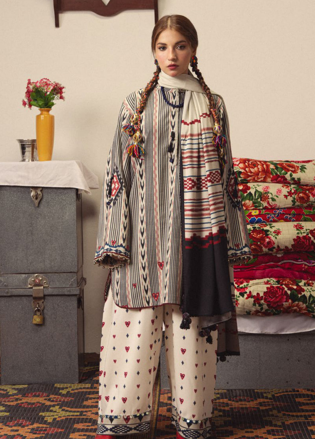Coco by Zara Shahjahan Unstitched Printed Linen 3 Piece Suit CZ26UPL Leela 10A - Casual Collection